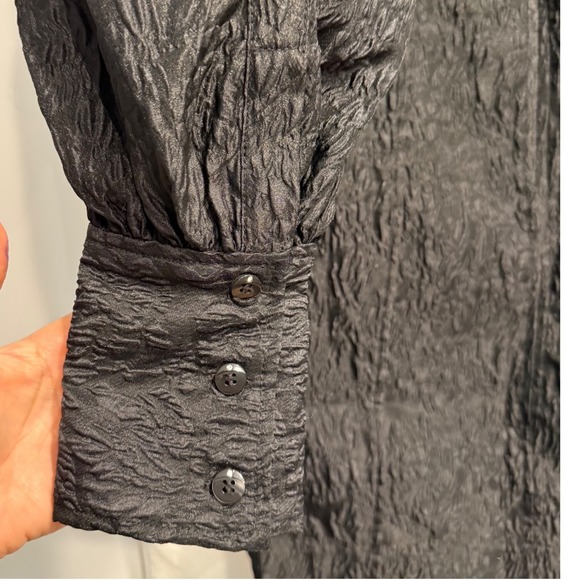 GANNI Jacquard Organza Black Mini Babydoll Dress SZ 34(2) Fairy Grunge Ethereal - Picture 8 of 10